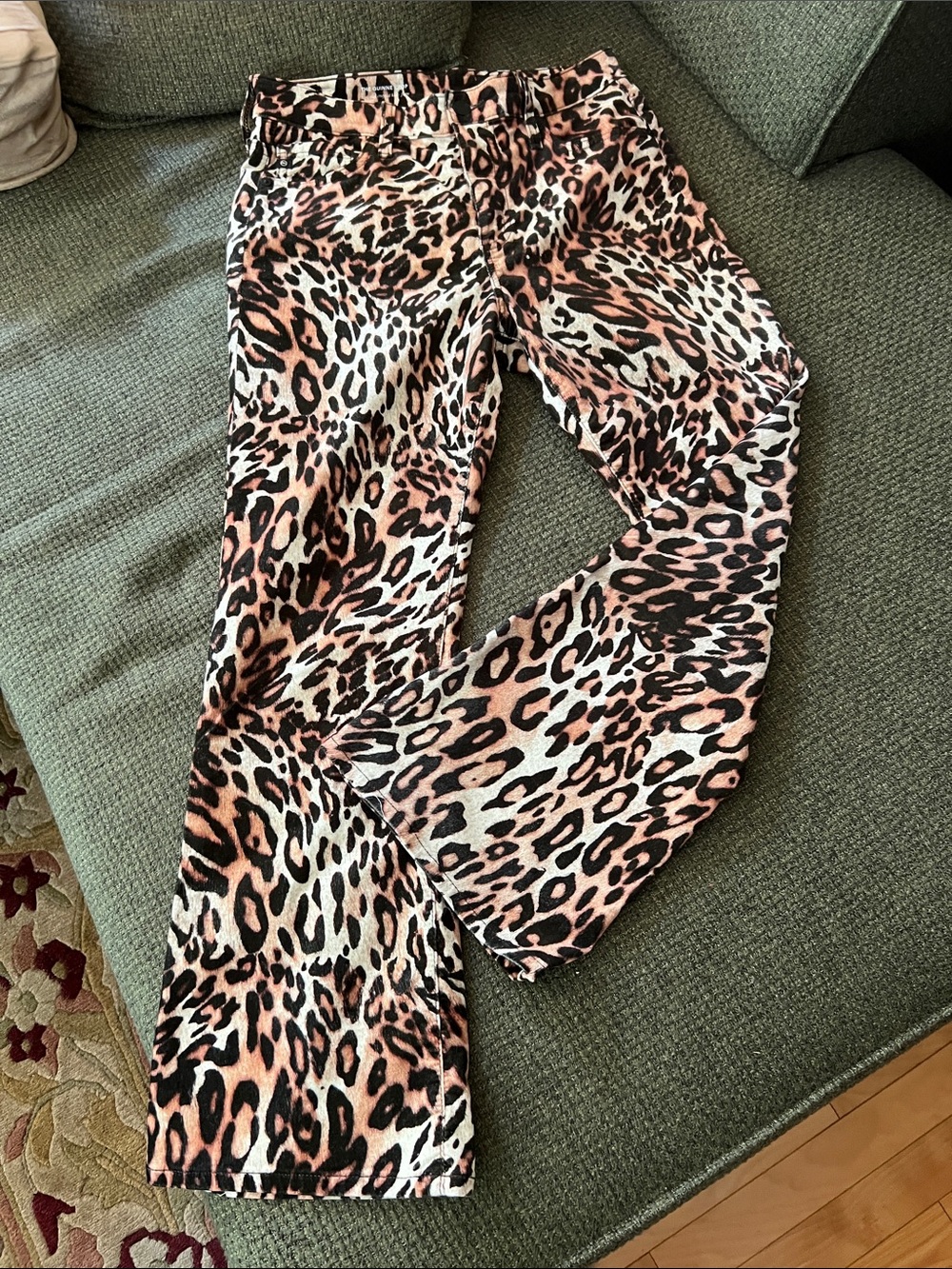 Ag Adriano Goldschmied Brown & Black Animal Print Crop Flare Jeans (sz 30R)